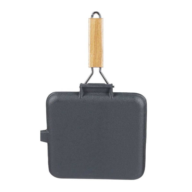 Valurautainen grillipannu taitettavalla puukahvalla, 28x28 cm | Valurautainen grillipannu Valurautainen grillipannu taitettavalla puukahvalla, 28x28 cm | Valurautainen grillipannu | Valurautapannu |